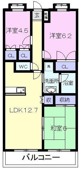 エスペランサ(3LDK/2階)の間取り写真