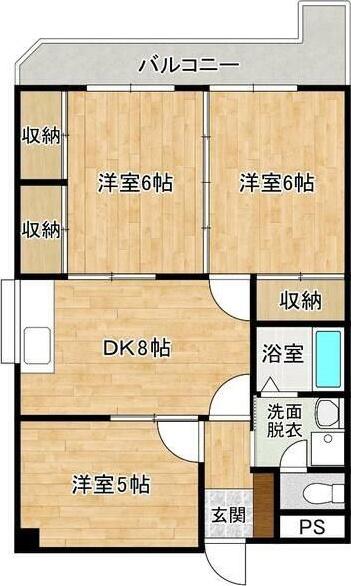 ロマネスク志井(3DK/3階)の間取り写真