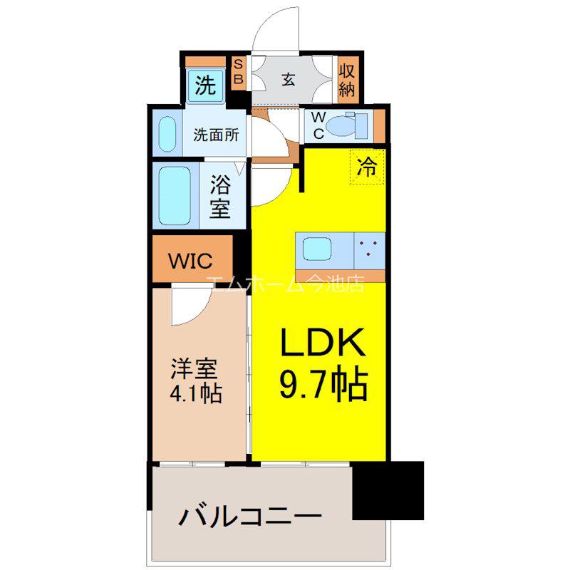 CREST TAPP 平安通(1LDK/5階)の間取り写真