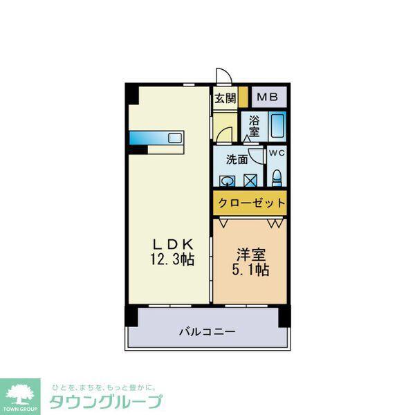 クラジューペール(1LDK/6階)の間取り写真