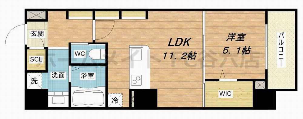 BRAVE北新町(1LDK/5階)の間取り写真
