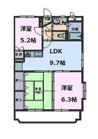 さくらマンション(3LDK/1階)の間取り写真