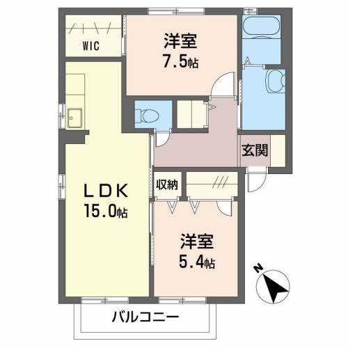 記念石台(2LDK/1階)の間取り写真