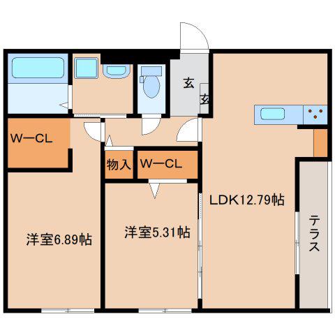CASA LIBERTY BALANCE THIRD(2LDK/1階)の間取り写真