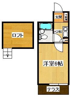 ジュネパレス市川第24-A(1K/1階)の間取り写真