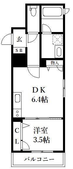 シャーメゾン大橋(1LDK/3階)の間取り写真