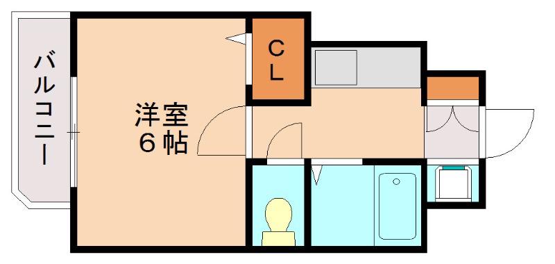 トーノ第1ビル(1K/2階)の間取り写真