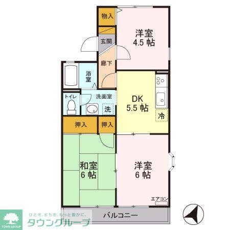 セジュール静I(3DK/2階)の間取り写真