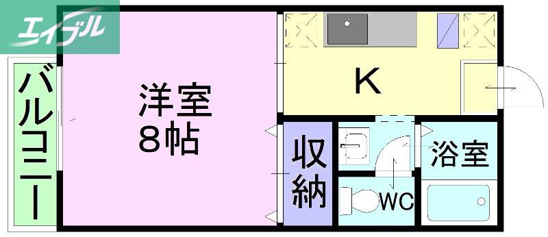 エクセレンス早島(1K/1階)の間取り写真