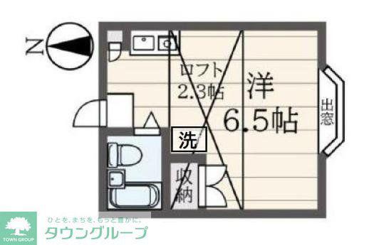 京王相模原線 南大沢駅 徒歩15分 2階建 築35年(ワンルーム/2階)の間取り写真