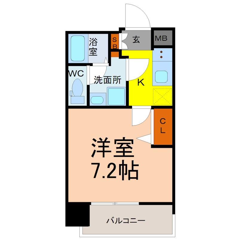 ディアレイシャス金山II(1K/10階)の間取り写真