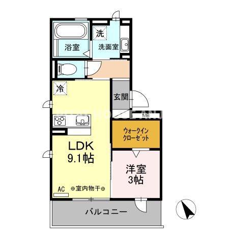 リーリエ(1LDK/3階)の間取り写真