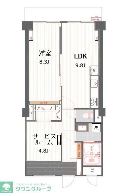 メゾンサンシャイン(1SLDK/8階)の間取り写真