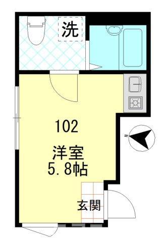 コンフォート北綾瀬(ワンルーム/1階)の間取り写真