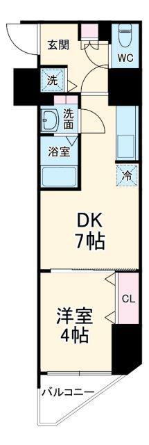 サムティ阿波座BELSIA(1DK/15階)の間取り写真