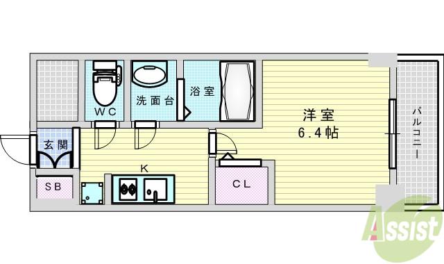 プレサンス新大阪ジェイズ(1K/10階)の間取り写真