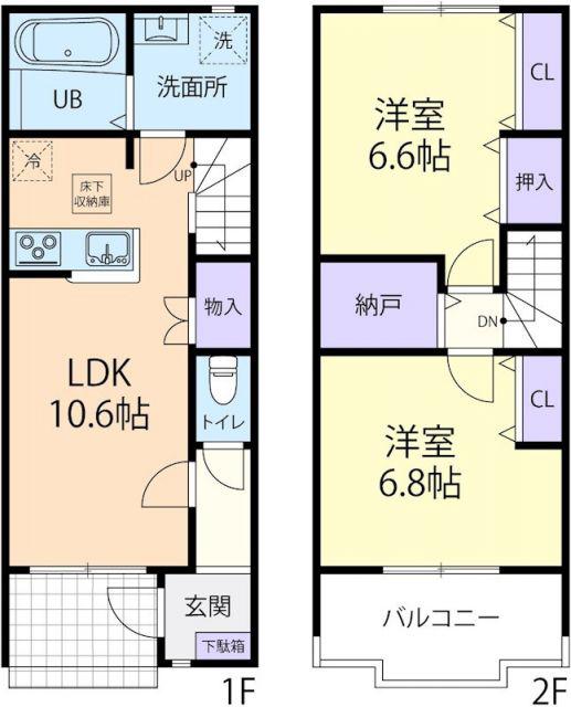 サニーサイト(2LDK/1階)の間取り写真