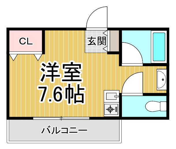 シャトーメイジ(ワンルーム/4階)の間取り写真