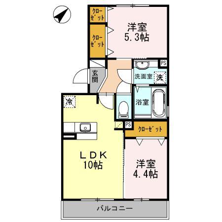 マナローザ(2LDK/3階)の間取り写真