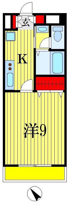 オークパレス(1K/3階)の間取り写真