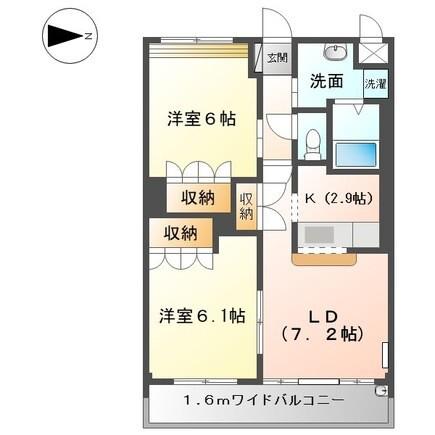 モア・フレーブ(2LDK/2階)の間取り写真