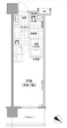 パークハビオ渋谷神山町(ワンルーム/11階)の間取り写真