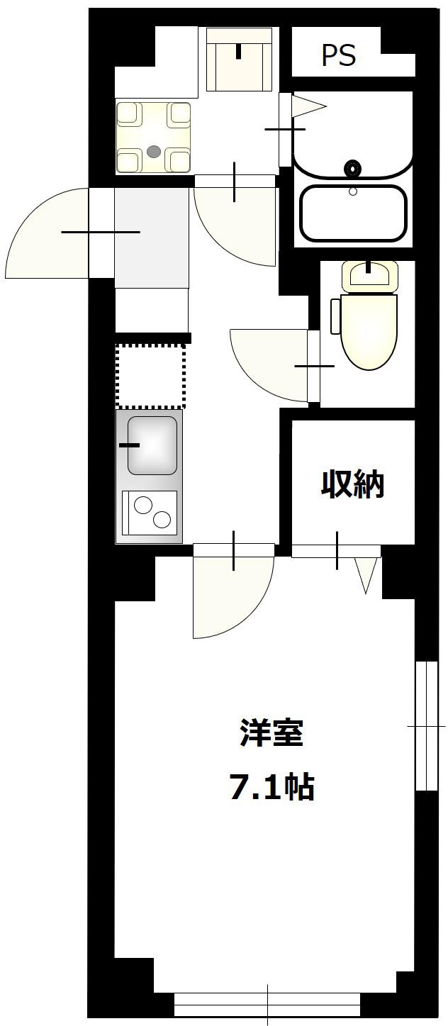 BCASA MUKYOKU 押上(1K/1階)の間取り写真