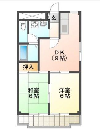 タワーロイヤル(2SDK/6階)の間取り写真
