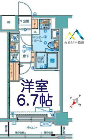 リヴシティ横濱ヒルサイドテラス(1K/5階)の間取り写真
