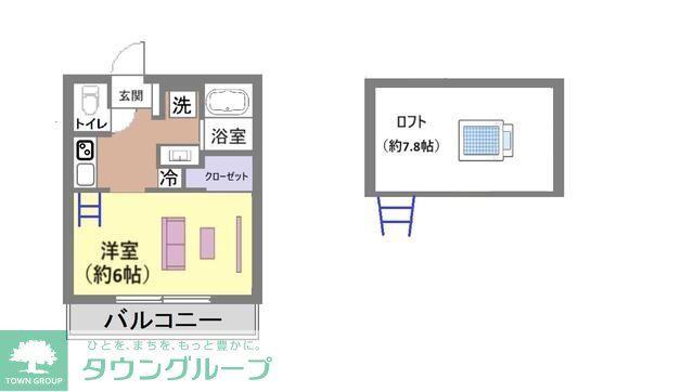 コリネス(1K/2階)の間取り写真