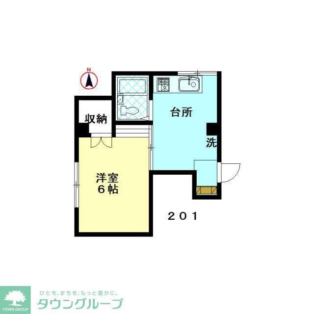 コーポ神山(1DK/2階)の間取り写真
