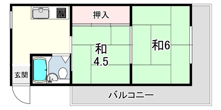 ラペ本山(2K/3階)の間取り写真