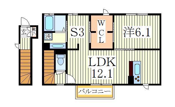 スペランツァ D(1SLDK/2階)の間取り写真