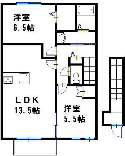 ベルシンフォニー(2LDK/2階)の間取り写真