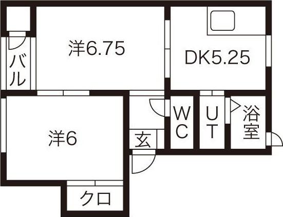 サンフラワー幸(2DK/2階)の間取り写真