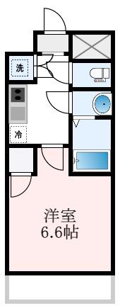 フォレストインサイド深井(1K/8階)の間取り写真