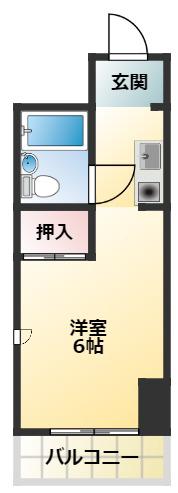 トップ仲木戸(ワンルーム/8階)の間取り写真
