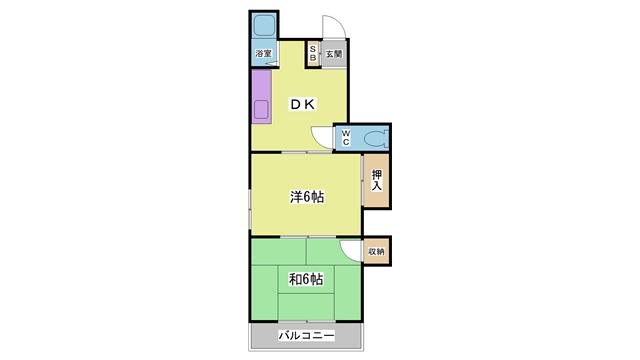 アイレス鈴蘭台II(2DK/2階)の間取り写真