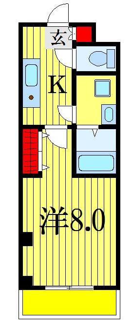 グランキャッスル(1K/3階)の間取り写真
