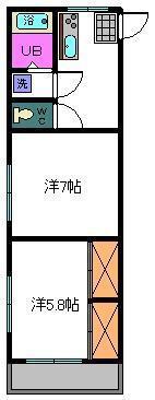 グリーンヒルズ浜砂(2K/3階)の間取り写真