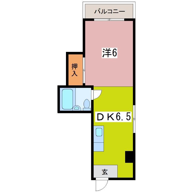 プエンテスール(1DK/5階)の間取り写真