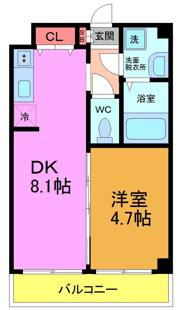 CAMPEONES(1DK/4階)の間取り写真