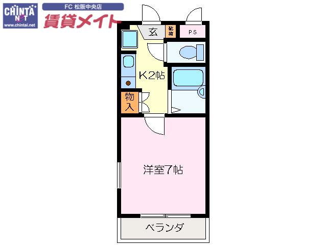 ロイヤルリング(1K/5階)の間取り写真