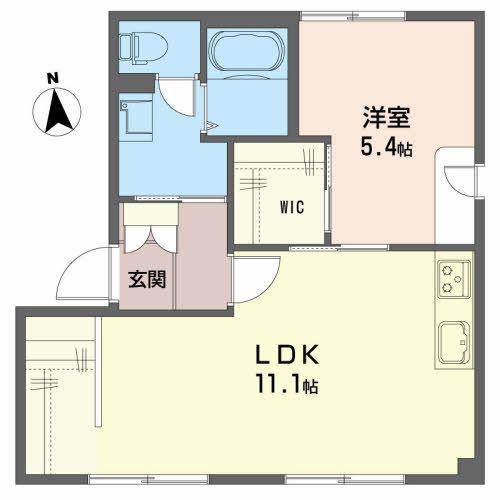 ロイヤルハイツ広面 A(1LDK/1階)の間取り写真