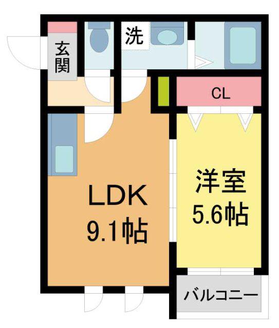 LE COCON(1LDK/1階)の間取り写真