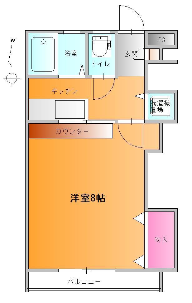21スクエア(1K/1階)の間取り写真