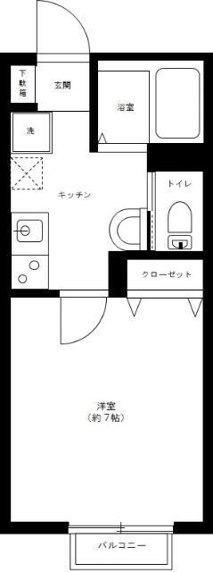 キャメル谷塚IV(1K/2階)の間取り写真