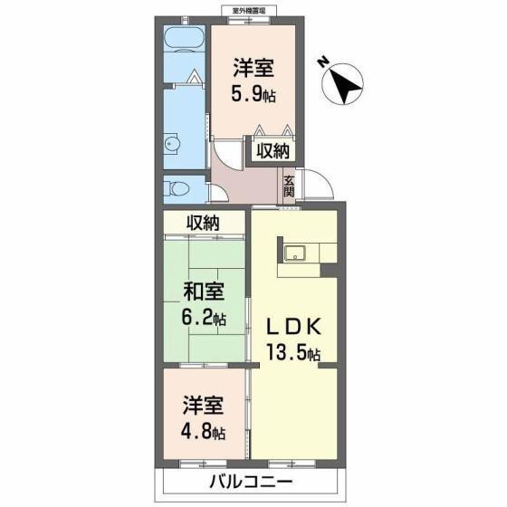 サンモール中井(3LDK/3階)の間取り写真