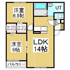ジラソーレII(2LDK/1階)の間取り写真