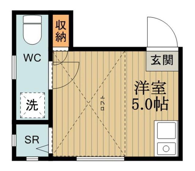 サークルハウス国分寺(ワンルーム/1階)の間取り写真